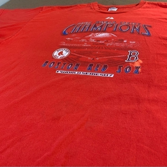 2007 BOSTON RED SOX WORLD SERIES CHAMPIONS MAJESTIC 2XL T-SHIRT - Picture 9 of 13